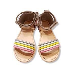 Carter's 7 Metallic Pastel Rainbow Gladiator Sandals